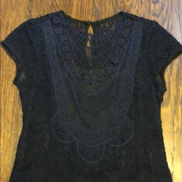 Nanette Lepore dark navy soft lace shift dress
